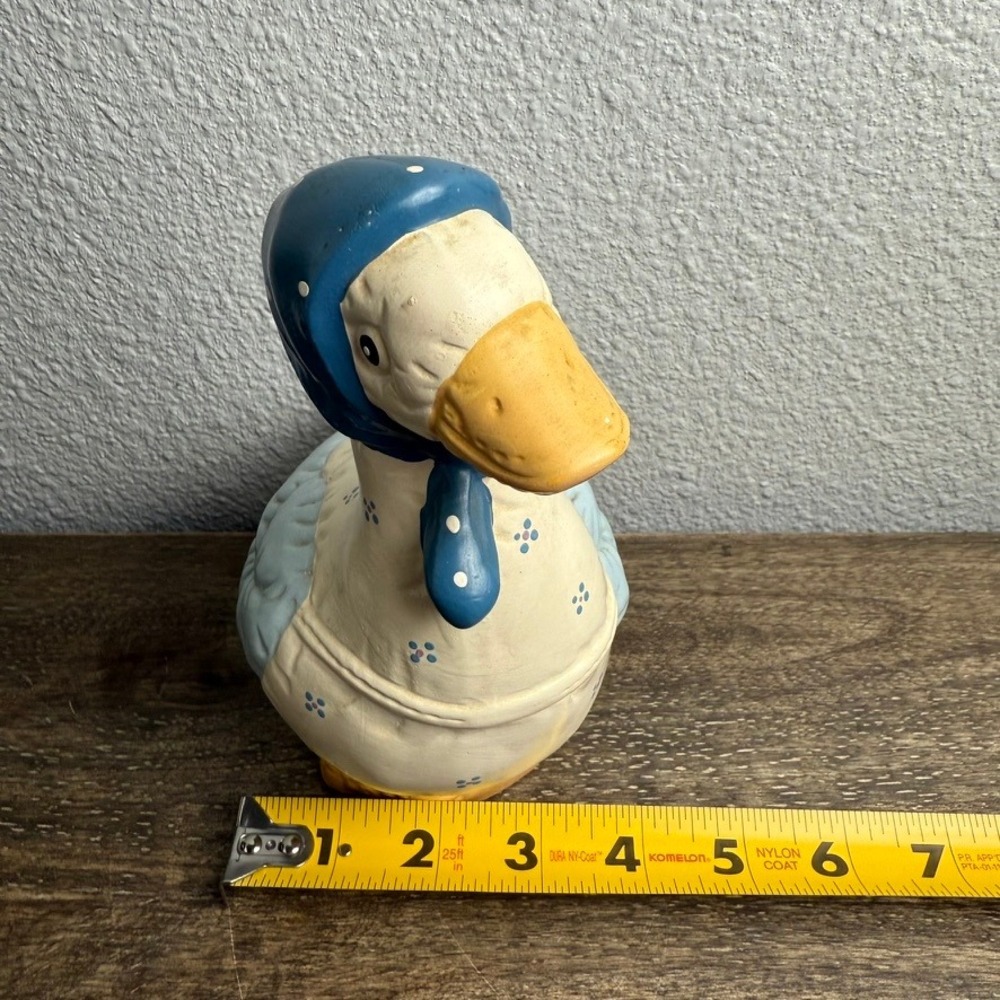 Vintage Country Goose Coin Bank Blue Bonnet Farmhouse Cottagecore Decor 8" - Picture 10 of 11